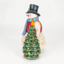 Load image into Gallery viewer, All is Merry and Bright Snowman with Vintage LED Tree