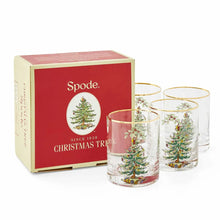 Load image into Gallery viewer, Spode Christmas Tree Set of 4 Lowball Glasses
