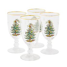 Load image into Gallery viewer, Spode Christmas Tree Set of 4 Goblets