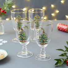 Load image into Gallery viewer, Spode Christmas Tree Set of 4 Goblets