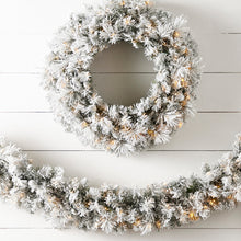 Load image into Gallery viewer, Snowy Mixed Bristol Pine Lighted Garland 180cm