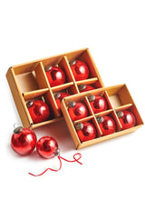 Load image into Gallery viewer, Box Of Red Crackle Ball Hanging Ornaments