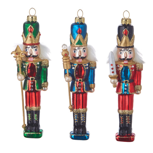 Glass Nutcracker Hanging Ornament