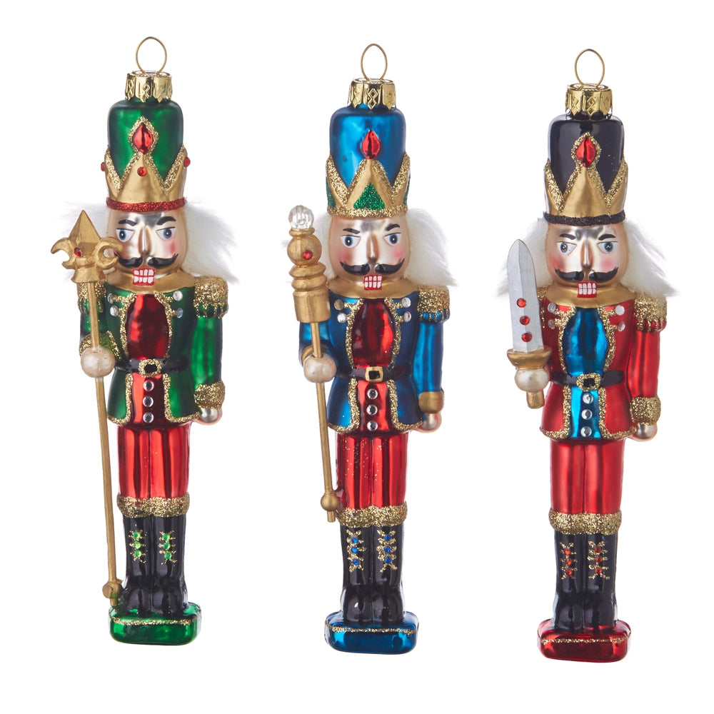 Glass Nutcracker Hanging Ornament