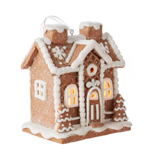 Load image into Gallery viewer, Lighted Gingerbread House Christmas Hanging Ornament