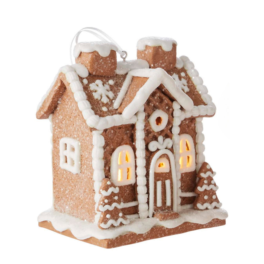 Lighted Gingerbread House Christmas Hanging Ornament