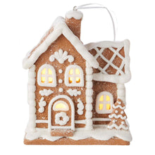 Load image into Gallery viewer, Lighted Gingerbread House Christmas Hanging Ornament