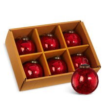 Load image into Gallery viewer, Box Of Red Crackle Ball Hanging Ornaments