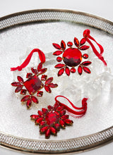 Load image into Gallery viewer, Red Jeweled Snowflake Hanging Ornament