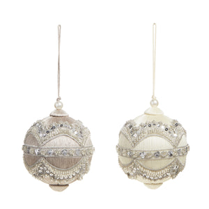 Jewel And Wrapped Thread Ball Hanging Ornament