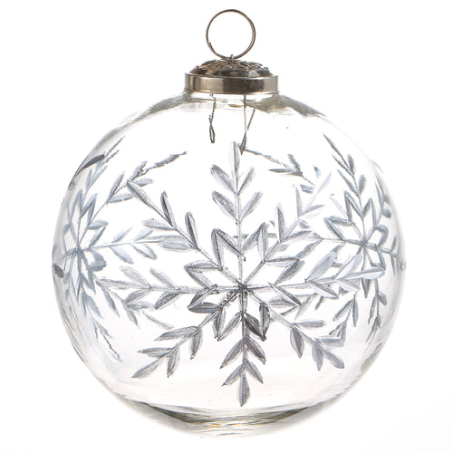 Etched Snowflake Ball Hanging Ornament