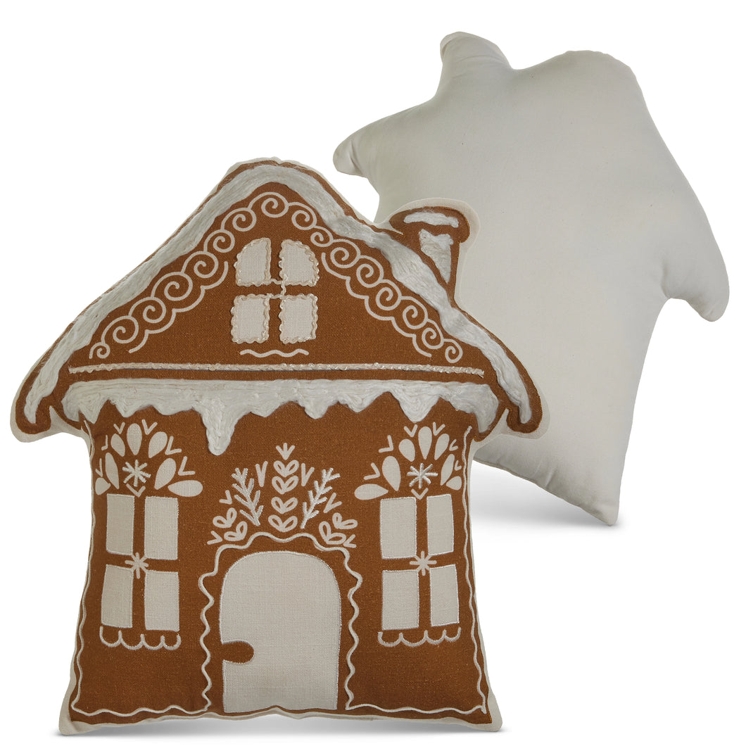 Gingerbread House Christmas Throw Pillow