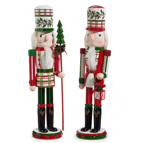 Plaid and Holly Nutcracker