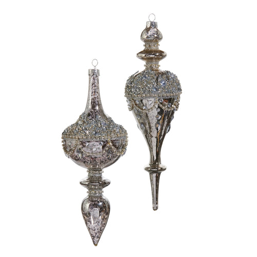 Jeweled Mercury Finial Hanging Ornaments