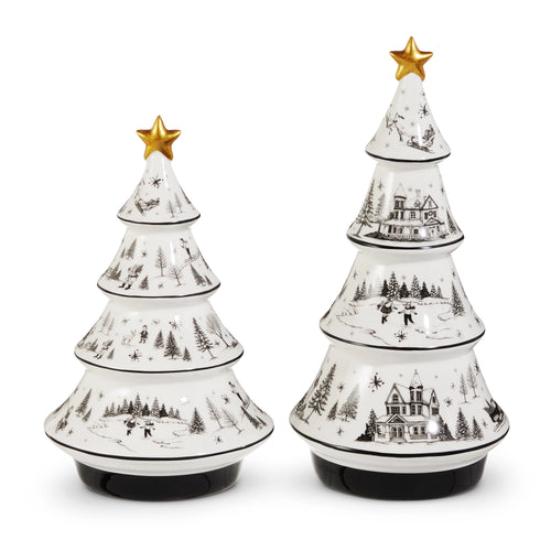 Through the Woods Ceramic Christmas Trees Set of 2