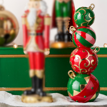 Load image into Gallery viewer, Large Red and Green Stacked Ornaments