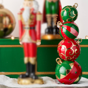 Large Red and Green Stacked Ornaments