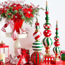 Load image into Gallery viewer, Large Traditional Red and Green Finial