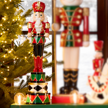 Load image into Gallery viewer, Red, White, and Green Nutcracker Christmas Figure