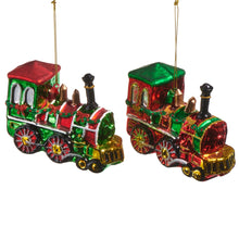 Load image into Gallery viewer, Train Glass Christmas Hanging Ornament