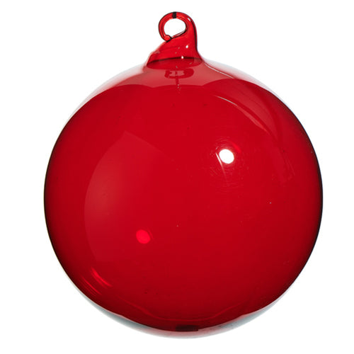 Red Opaque Blown Glass Ball Christmas Hnaging Ornament