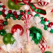 Load image into Gallery viewer, Striped Finial Glass Christmas Ornament