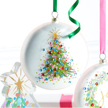 Load image into Gallery viewer, Confetti Tree Disc Glass Christmas Hanging Ornament