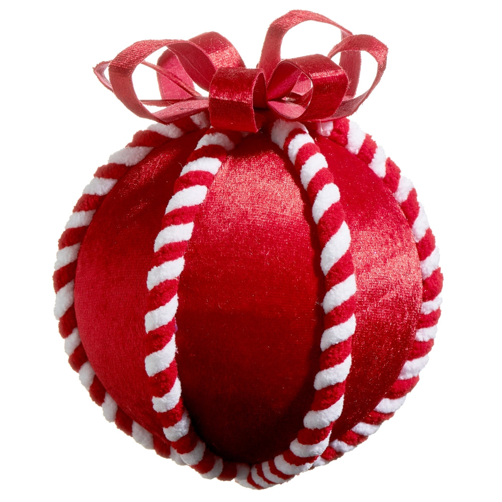 Red Velvet Peppermint Ball Hanging Ornament