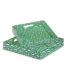 Load image into Gallery viewer, Green Greek Key Trays