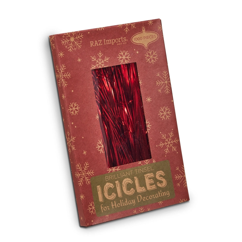 Boxed Red Tinsel Strands