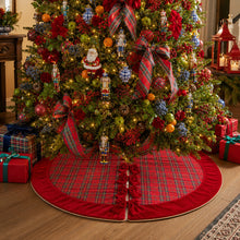 Load image into Gallery viewer, Plaid Tree Skirt RED