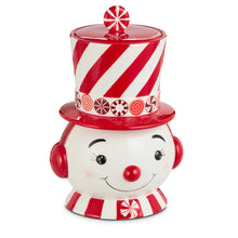 Load image into Gallery viewer, Top Hat Snowman Cookie Jar