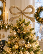 Load image into Gallery viewer, Gold Jewel Bow Tree Topper