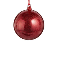 Load image into Gallery viewer, Red Glitter Ball Ornament - Medium