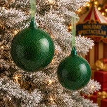 Load image into Gallery viewer, Green Glitter Ball Ornament - Medium