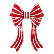 Load image into Gallery viewer, Red and White Stripe Bow XL