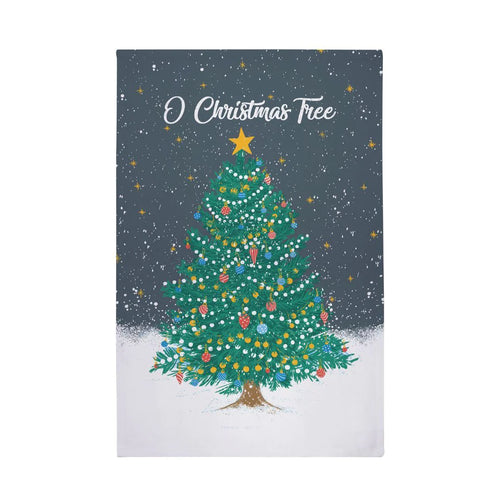 Next Slide   Ulster Weavers Recycled Cotton Blend Tea Towel - O Christmas Tree (Blue)