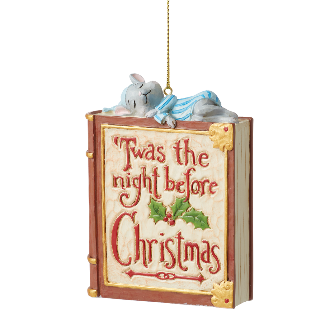 Jim Shore Twas the Night Book with Mouse Hanging Ornament