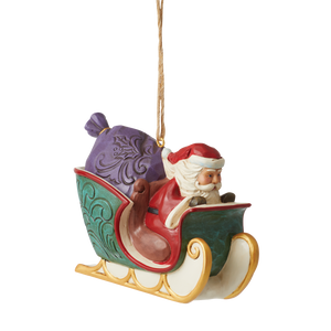 Twas the Night Santa in Sleigh Hanging Ornament