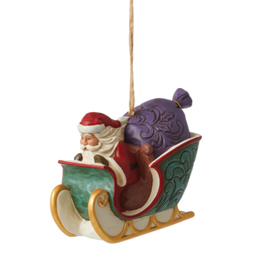 Jim Shore Twas the Night Santa in Sleigh Hanging Ornament