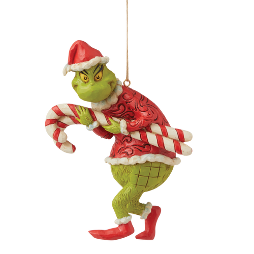 Jim Shore Grinch Stealing Candy Canes Hanging Ornament