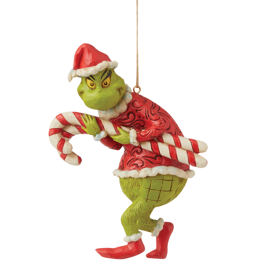 Jim Shore Grinch Stealing Candy Canes Hanging Ornament