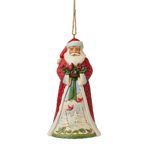 Jim Shore Santa Holding Cardinals Hanging Ornament