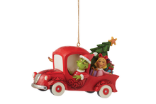 Load image into Gallery viewer, Jim Shore Grinch in Red Truck Hanging Ornament