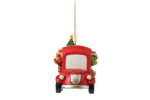 Jim Shore Grinch in Red Truck Hanging Ornament