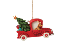 Load image into Gallery viewer, Jim Shore Grinch in Red Truck Hanging Ornament