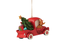 Load image into Gallery viewer, Jim Shore Grinch in Red Truck Hanging Ornament