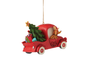 Jim Shore Grinch in Red Truck Hanging Ornament