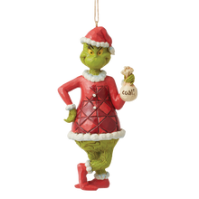 Load image into Gallery viewer, Jim Shore Grinch with Bag of Coal Hanging Ornament