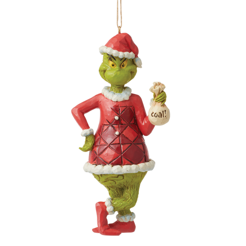 Jim Shore Grinch with Bag of Coal Hanging Ornament